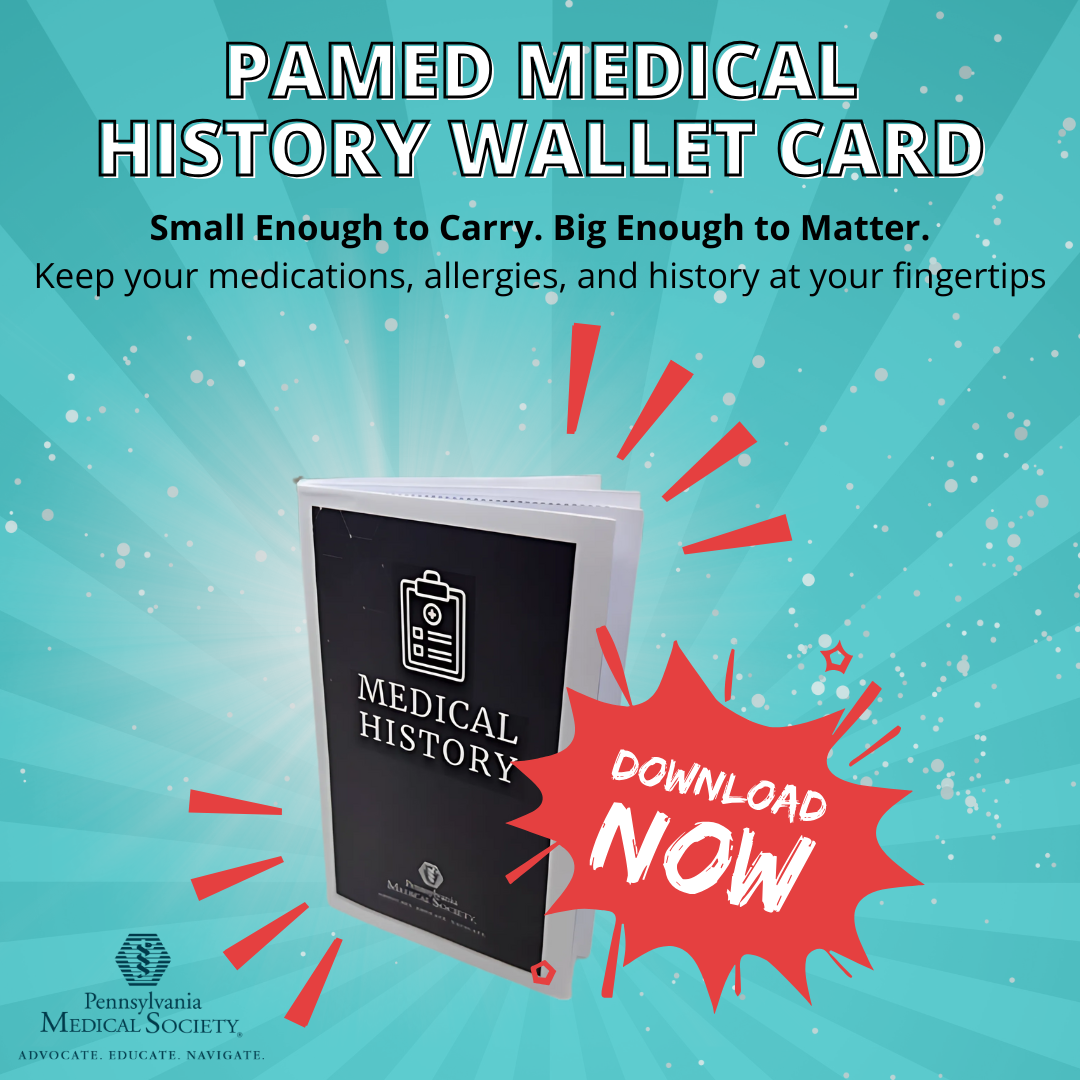 PAMED MEDICAL HISTORY WALLET CARD - DOWNLOAD NOW